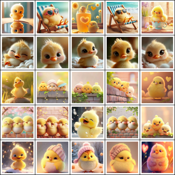 Картина Утята и цыплята (Ducklings and chickens)